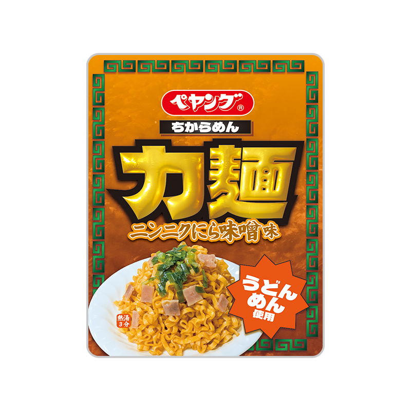 ペヤング 力麺ニンニクにら味噌味うどん