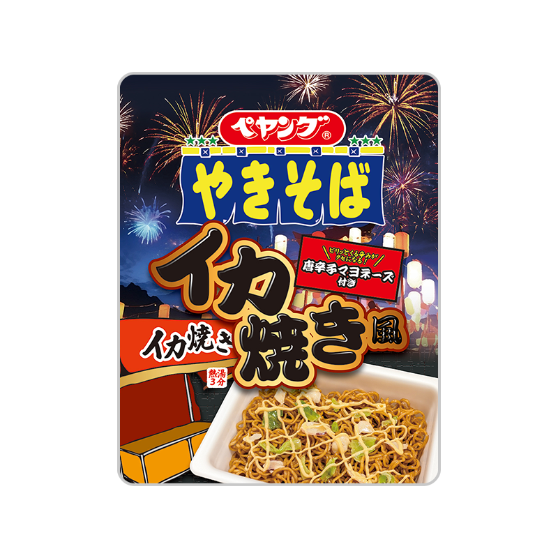 ペヤング イカ焼き風やきそば唐辛子マヨネーズ付き
